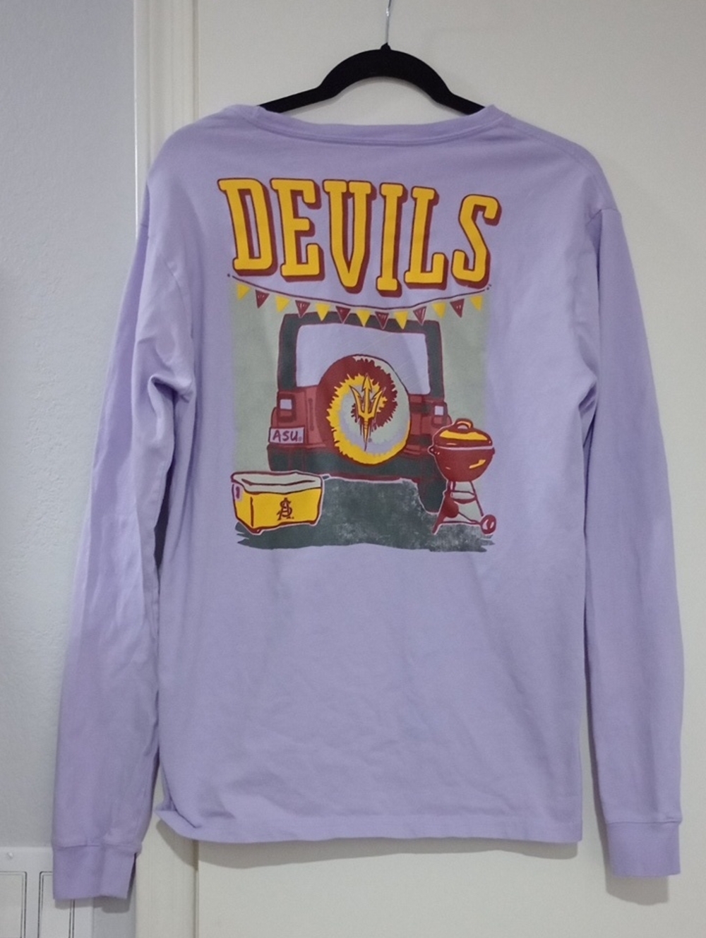 Womens Devils Long Sleeve Tee - Lavender Size M/L